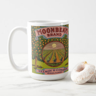 Taza De Café Marca Moonbeam   Etiqueta de cítricos de época