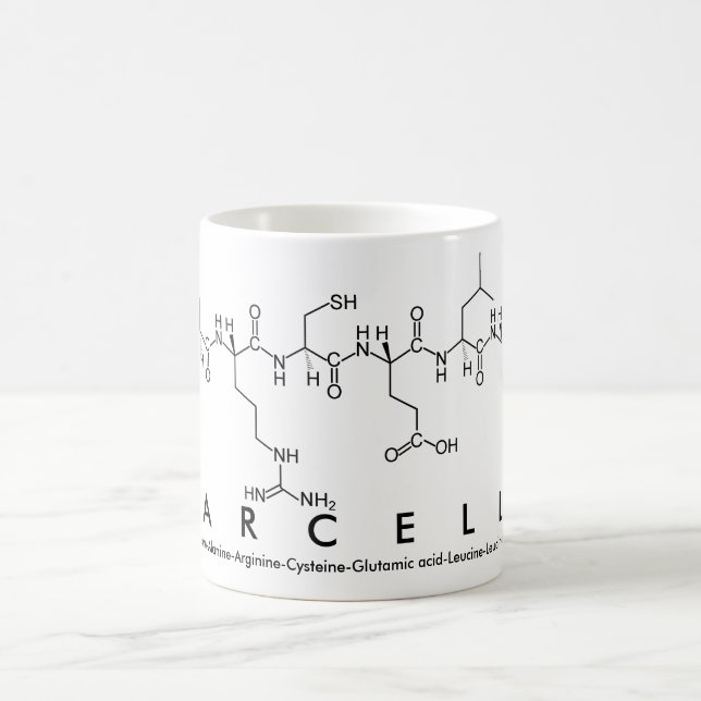 Taza De Café Marcella peptide nombre mug (Centro)
