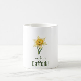 Taza De Café March Daffodil Birth Flower Coffee Cup  Watercolor