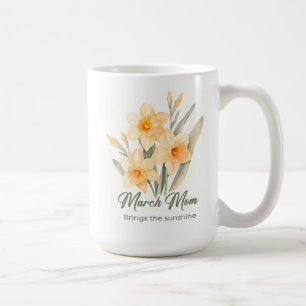 Taza De Café Marcha Inspiradora Flor de Cumpleaños Mamá Wrap