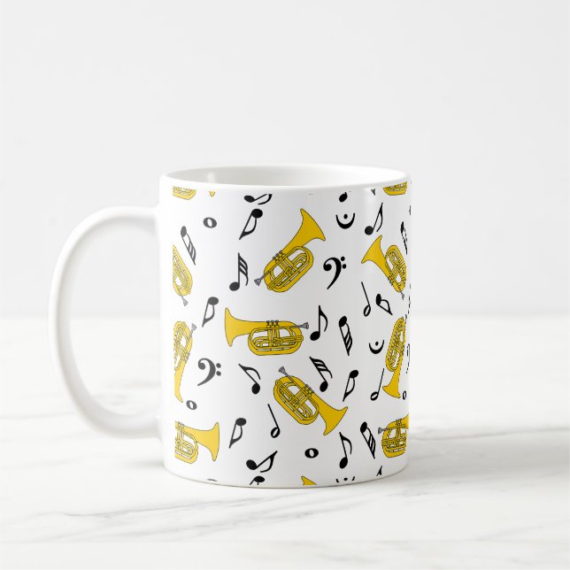 Taza De Café Marchando notas musicales de Baritone (Izquierda)