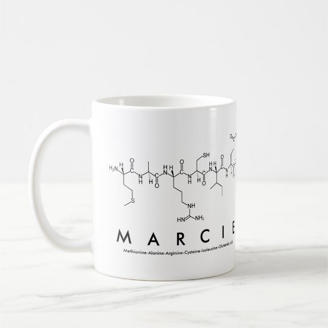 Taza De Café Marcie peptide nombre mug (Izquierda)