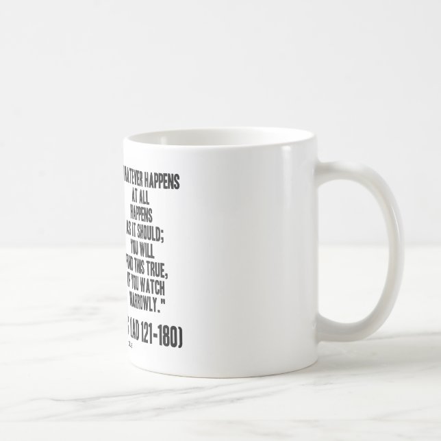 Taza De Café Marco Aurelius lo que sucede en absoluto sucede (Derecha)