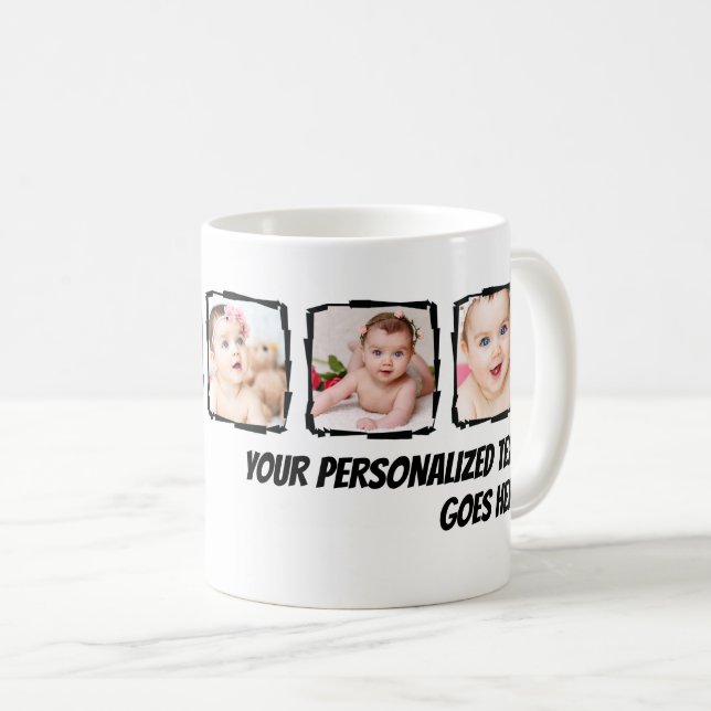 Taza De Café Marco de cifrado de fotos personalizado (Anverso derecho)