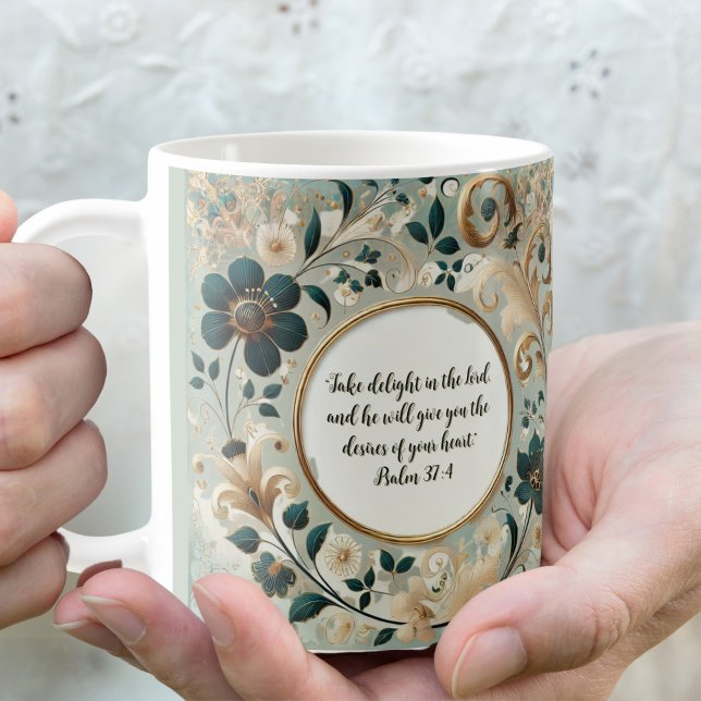 Taza De Café Marco de Cuero Verde Personalizable Verso (Subido por el creador)