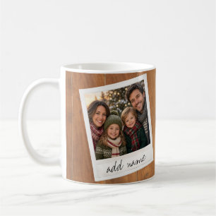 Taza De Café Marco de Foto Retro - Madera Rústica Cuadrada de I