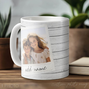 Taza De Café Marco de foto rústico con impresión de fondo de ta