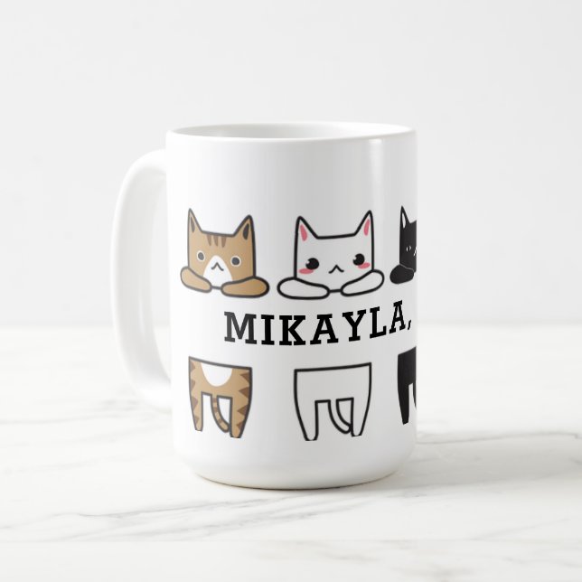 Taza De Café Marco de gato divertido multicolor   (Anverso izquierdo)