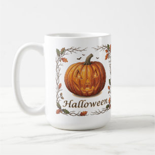 Taza De Café Marco de Jack-o'-Lantern espeluznante de Halloween