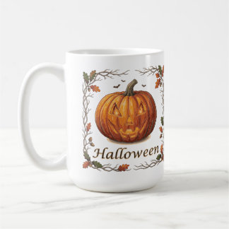 Taza De Café Marco de Jack-o'-Lantern espeluznante de Halloween