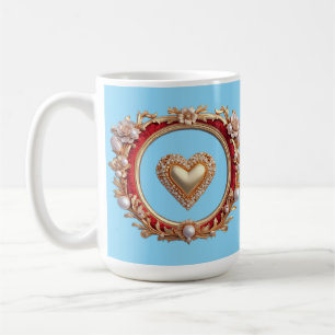 Taza De Café Marco de Oro Lujoso Con Perlas