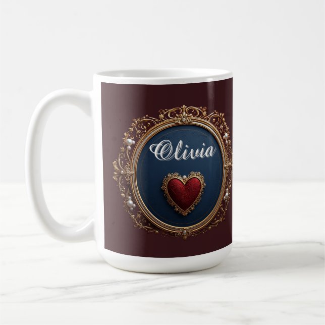 Taza De Café Marco de Oro Lujoso Con Perlas (Izquierda)