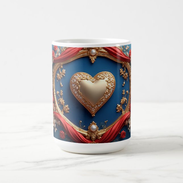 Taza De Café Marco de Oro Lujoso Con Perlas (Centro)