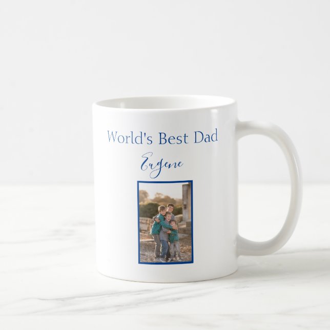 Taza De Café Marco de Personalizable fotográfico del mejor papá (Derecha)