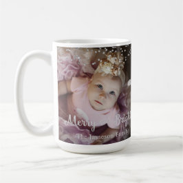 Taza De Café Marco de puntos plateados de Navidad personalizado