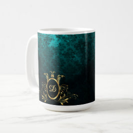 Taza De Café Marco dorado Damask personalizado