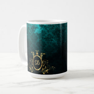 Taza De Café Marco dorado Damask personalizado