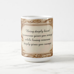 Taza De Café Marco Dorado Elegante y Ornamentado