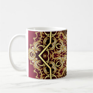 Taza De Café Marco elegante: perla y oro.