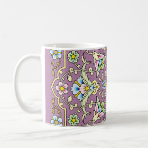 Taza De Café Marco floral árabe. Diseño islámico tradicional. M