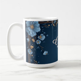 Taza De Café Marco Floral Con Nombre Personalizado