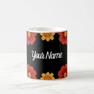 Taza De Café Marco Floral Elegante