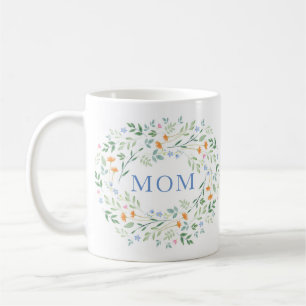 Taza De Café Marco floral mixto de acuarela