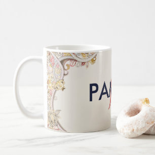 Taza De Café Marco floral - Nombre y monograma