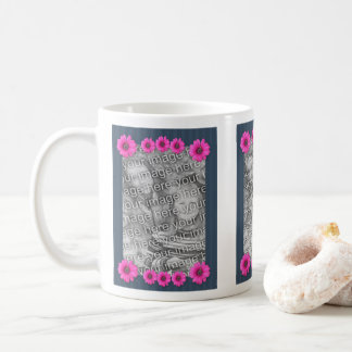Taza De Café Marco fotográfico de flores rosadas de margarita