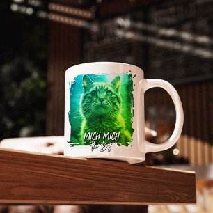 Taza De Café Marco Meow Moderno – Foto Personalizada Nombre de 