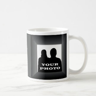 Taza De Café Marco negro de la plantilla de la peluca fotográfi