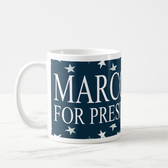 Taza De Café Marco Rubio presidente '16 EE.UU. FLAG (Izquierda)