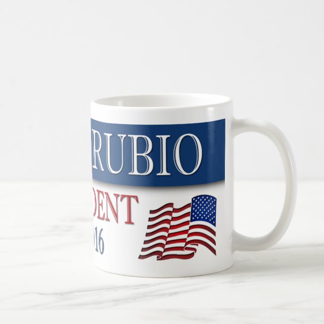 Taza De Café Marco Rubio presidente Bandera de Estados Unidos 2 (Derecha)