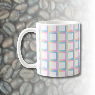Taza De Café Marcos de patrones de gradiente simétricos blancos