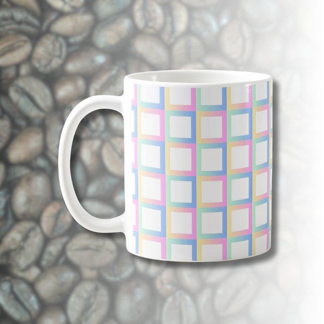 Taza De Café Marcos de patrones de gradiente simétricos blancos (Subido por el creador)