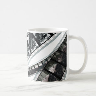 Taza De Café marcos de película de un carrete blanco y negro