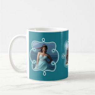 Taza De Café Marcos verde azulados lindos del Doodle para 3