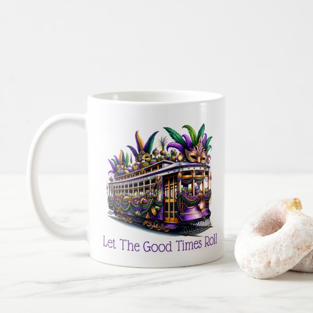 Taza De Café Mardi Gras  (Con donut)