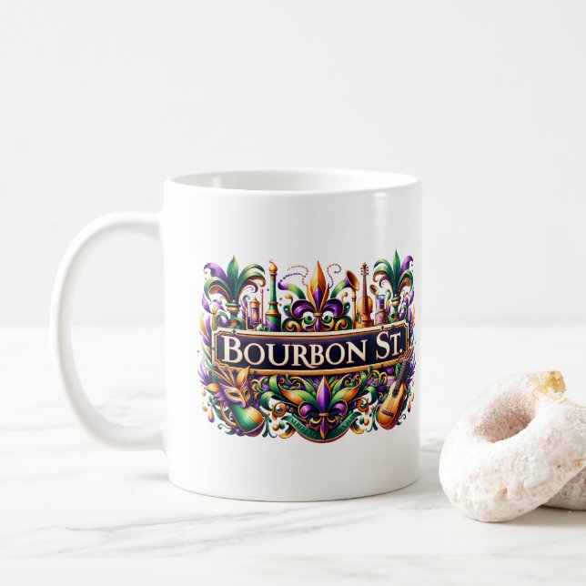 Taza De Café Mardi Gras  (Con donut)