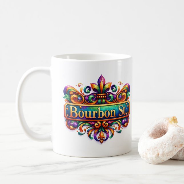 Taza De Café Mardi Gras  (Con donut)