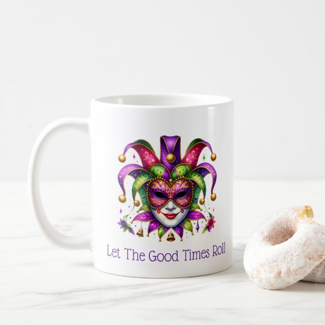 Taza De Café Mardi Gras  (Con donut)