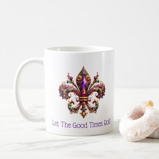 Taza De Café Mardi Gras  (Con donut)