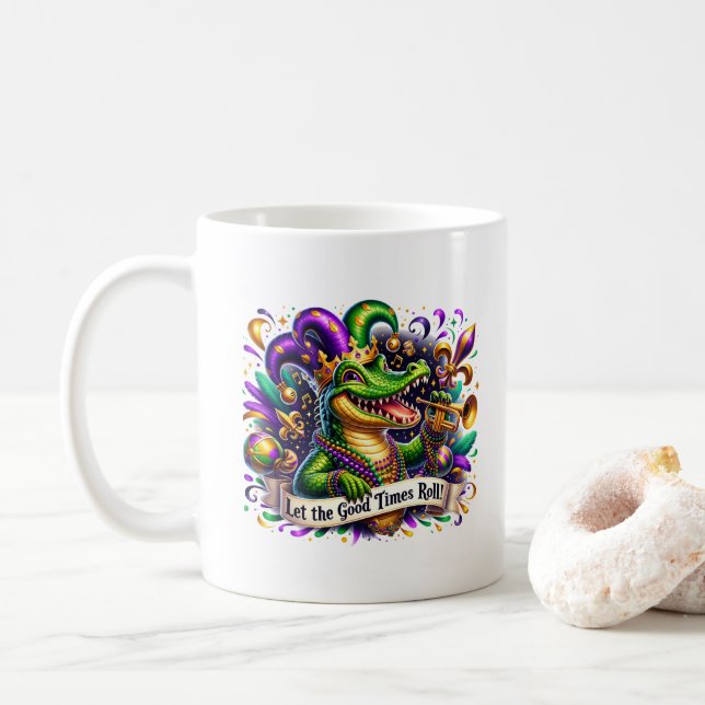 Taza De Café Mardi Gras  (Con donut)
