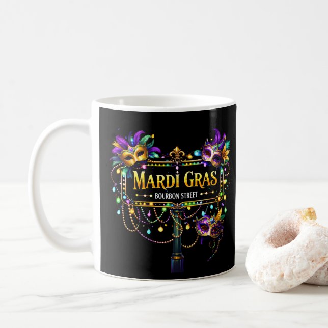 Taza De Café Mardi Gras  (Con donut)