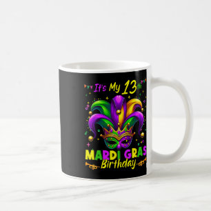 Taza De Café Mardi Gras 13º cumpleaños Grasa Martes 13 años