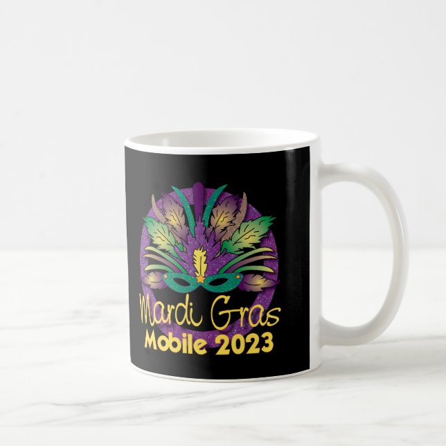 Taza De Café Mardi Gras 2023 Mug - móvil, AL (Derecha)
