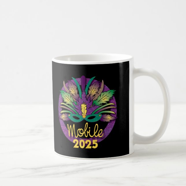 Taza De Café Mardi Gras 2025 Mug - móvil, AL (Derecha)