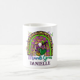Taza de café Mardi Gras arcoíris