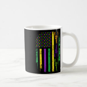 Taza De Café Mardi Gras Bandera Estadounidense De Ee. UU. Con C