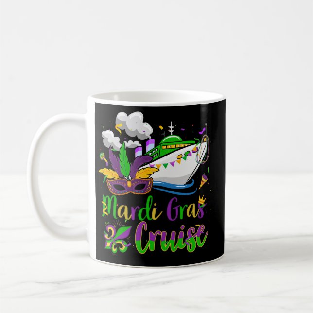 Taza De Café Mardi Gras Cruise Mask Cruise Ship Fiesta (Izquierda)